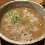 麺処 竹川 - 無添加つけ麺 有機野菜添え¥1000のつけ汁