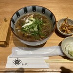 つけ蕎麦 恵比寿初代 - 先につけ汁・揚げごぼう・薬味