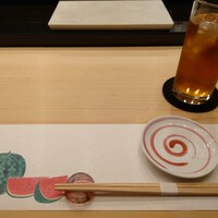 おたる政寿司 銀座 - コース開始前 (職人さんを前に若干の緊張)