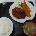Echigoya - おろしハンバーグとエビ様フライ定食