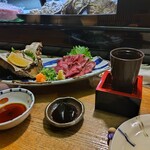 割鮮 吉在門 - 岩牡蠣と馬刺し