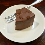 キッチン ブルー グローブ - チョコレートケーキのアップ