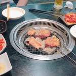 Nikudonya Chokusou Nikuichi - 特上ミノ、白菜キムチ、上ハラミ、ねぎ上タン塩
