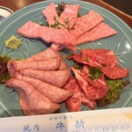 牛新 - 常陸牛の上焼肉盛り合わせ