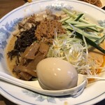 麺工房 風の杜 - 冷やし坦々麺(大盛り、煮卵トッピング)