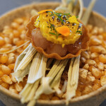 セリュー - ランチコース 9680円 の北海道 北海縞海老 玉蜀黍 柚子胡椒