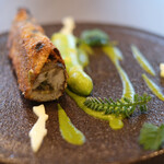 セリュー - ランチコース 9680円 の和歌山 鮎 ズッキーニ ハーブソース