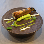 セリュー - ランチコース 9680円 の和歌山 鮎 ズッキーニ ハーブソース