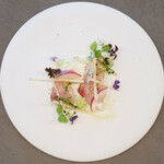 セリュー - ランチコース 9680円 の長崎 縞鯵 ヨーグルト 林檎