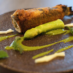 セリュー - ランチコース 9680円 の和歌山 鮎 ズッキーニ ハーブソース