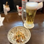 庄や - 生ビールとお通し