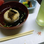 日本料理 椿亭 - 焼おにぎり茶漬けとお漬物/焼酎お茶割り