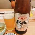 Shummi Dokoro Kuroshio - 飲み放題のビールはアサヒスーパードライ中瓶