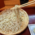 手打ちそば はっぴ - ざる蕎麦(税込820円)
            意外にも蕎麦の香りは微かに香る程度、コシや喉越しはまずまず
            但し、蕎麦と同時に提供された蕎麦湯は薄い
            お蕎麦屋さんでお店で最初に蕎麦湯が出てきたお店は初めてでちょっとビックリ