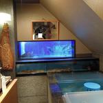 かしま - 生簀(手前にはイカがたくさん --- ）