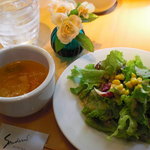 サザンダイニング - ランチセットのサラダ・スープ