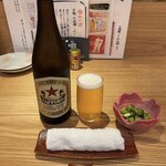 くずし割烹 ぼんた - 瓶ビール サッポロラガー/693円♪