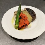 三和 - 季節の焼き野菜の盛り合わせ：椎茸 レンコン パプリカ さつまいも