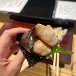 築地 男前鮓 - 炙り手巻き