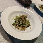 オリゾンテ - サザエと肝のオイルスパゲッティ（ハーフサイズ）