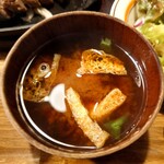 Yo-shoku OKADA - ◯お味噌汁
相変わらず鰹出汁の良く効いてる
美味しい味噌汁だよねえ。
洋食店でもシッカリと作られてる感はあるよねえ～