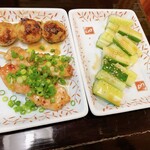 やきとり 大吉 - 料理写真:ネギバンバン&たたききゅうり