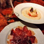 Bar篠崎 - ハモン・イベリコ・デ・ベジョータ30g1900  桃カット1300 