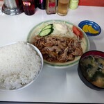 万福 - 2023年4月　ヤキ肉定食　820円