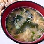 万福 - 2023年4月　ヤキ肉定食　820円（味噌汁）