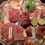 Sumibiyakiniku Hanayama - 希少部位5種盛合せ