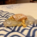 鮓 きずな - 明石 あまてがれい 肝醤油、えんがわ