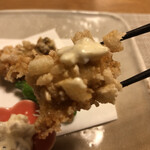 ななせ - 牡蠣のおかき揚げ　いぶりがっこタルタル