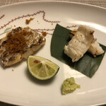 ななせ - カマスのカラスミ焼き　穴子の白焼き