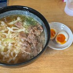 麺許皆伝 - 味玉半熟付け合わせ