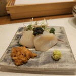 天婦羅 みやしろ - お造り　宮城のホタテ