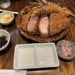 とんかつ朔 - 特ろーす定食+有頭エビフライ