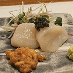 天婦羅 みやしろ - お造り　宮城のホタテ