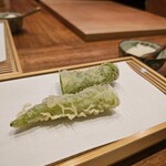 天婦羅 みやしろ - 万願寺唐辛子の天婦羅