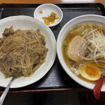 福来順 - 牛ばら肉飯と醤油ラーメン