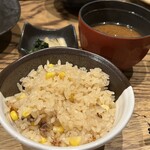 Misoraya Hanare - 本日の釜飯・本日のお味噌汁・お新香