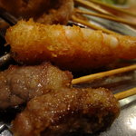 Kushiya Monogatari - 揚げ立て、海老と牛肉