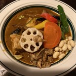 Rojiura Curry SAMURAI. - 侍．まつり（３種）（トッピングは、侍．ザンギ・チキン１／２・豚角煮、レギュラースープ、ちょい辛）