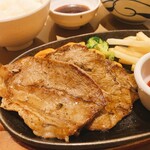 やよい軒 - ミスジステーキ定食【和風】1,490円、冷汁変更 180円