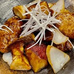 かつぎや - 本日のスペシャリテ　豚ひれの黒酢酢豚？黒酢豚？