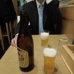 Udon Shin - まずはビールで乾杯♪　H25.3