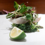 commedia - 竹岡の太刀魚、オクラ、キュウリ、モロヘイヤ