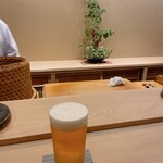すし処 睦月 - ビールで乾杯！
