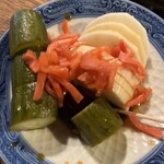 宇ち多゛ - お新香生姜乗っけてお酢