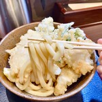 まる博 - かしわ天ぶっかけ（並・冷）