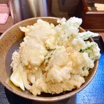 まる博 - かしわ天ぶっかけ（並・冷）